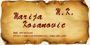 Marija Kosanović vizit kartica